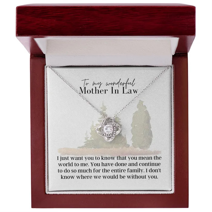 ShineOn Fulfillment Necklaces To My Wonderful Mother In Law Love Knot Pendant Necklace The Perfect Gift for Your Mother In Law