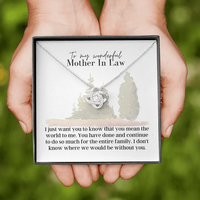 ShineOn Fulfillment Necklaces To My Wonderful Mother In Law Love Knot Pendant Necklace The Perfect Gift for Your Mother In Law