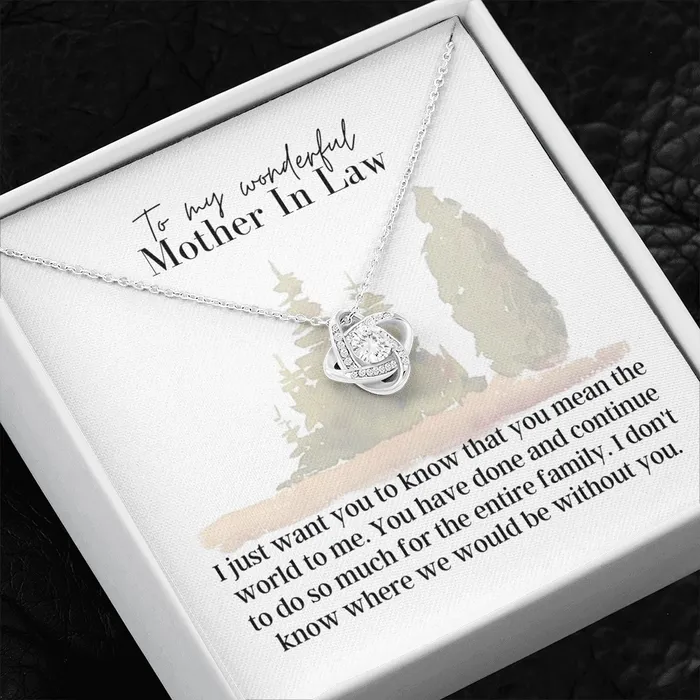 ShineOn Fulfillment Necklaces To My Wonderful Mother In Law Love Knot Pendant Necklace The Perfect Gift for Your Mother In Law