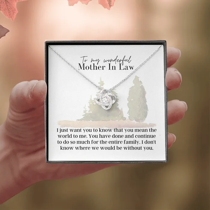 ShineOn Fulfillment Necklaces To My Wonderful Mother In Law Love Knot Pendant Necklace The Perfect Gift for Your Mother In Law