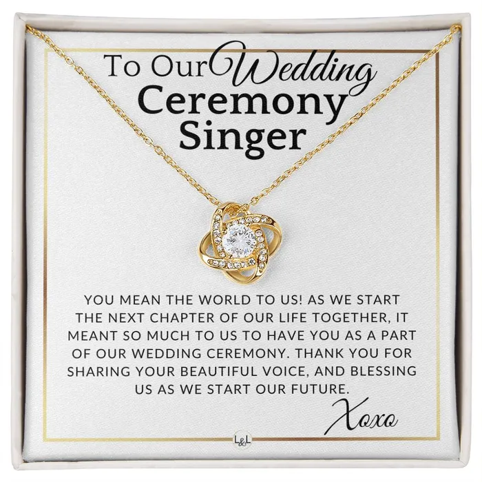 ShineOn Fulfillment Necklaces Wedding Ceremony Singer Thank You Gift Elegant White and Gold Wedding Theme