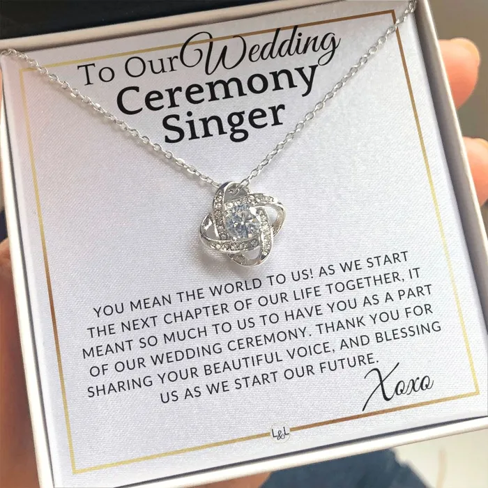 ShineOn Fulfillment Necklaces Wedding Ceremony Singer Thank You Gift Elegant White and Gold Wedding Theme