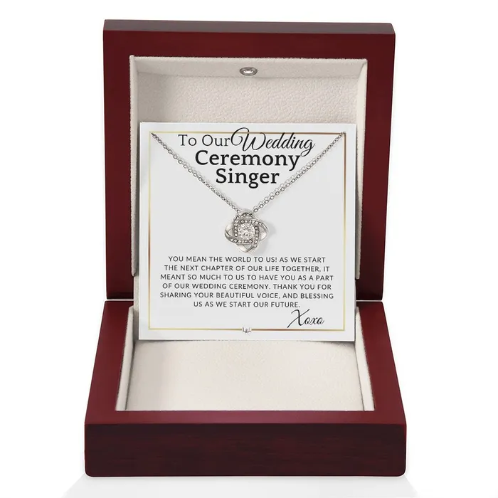 ShineOn Fulfillment Necklaces Wedding Ceremony Singer Thank You Gift Elegant White and Gold Wedding Theme