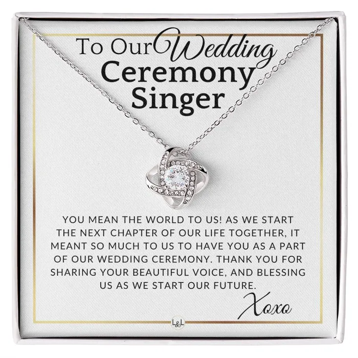 ShineOn Fulfillment Necklaces Wedding Ceremony Singer Thank You Gift Elegant White and Gold Wedding Theme
