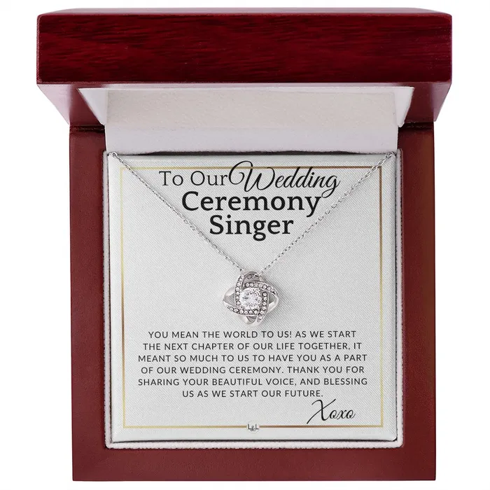 ShineOn Fulfillment Necklaces Wedding Ceremony Singer Thank You Gift Elegant White and Gold Wedding Theme