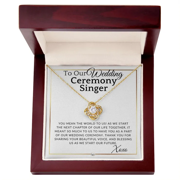 ShineOn Fulfillment Necklaces Wedding Ceremony Singer Thank You Gift Elegant White and Gold Wedding Theme