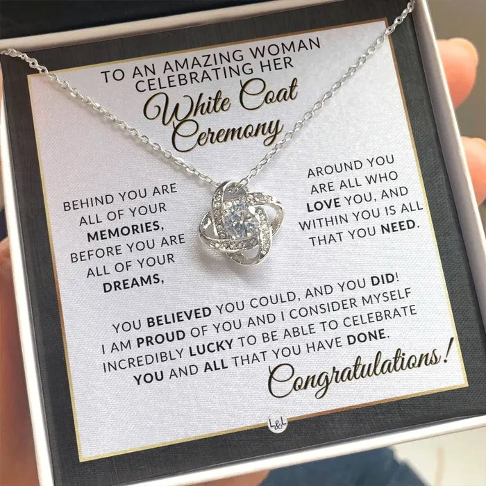 ShineOn Fulfillment Necklaces White Coat Ceremony Gifts Pharmacy School Nurse Vet Dentist Veterinarian Physical Therapy Graduation Pendant Necklace Graduation Gift Idea For Her