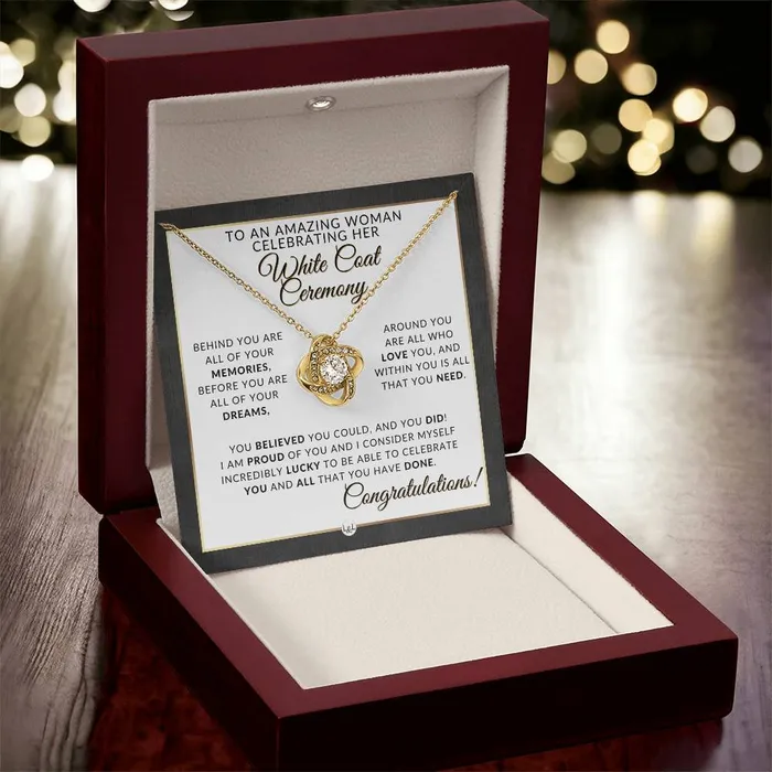 ShineOn Fulfillment Necklaces White Coat Ceremony Gifts Pharmacy School Nurse Vet Dentist Veterinarian Physical Therapy Graduation Pendant Necklace Graduation Gift Idea For Her