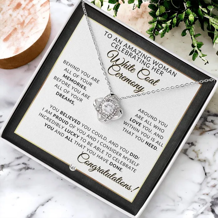 ShineOn Fulfillment Necklaces White Coat Ceremony Gifts Pharmacy School Nurse Vet Dentist Veterinarian Physical Therapy Graduation Pendant Necklace Graduation Gift Idea For Her