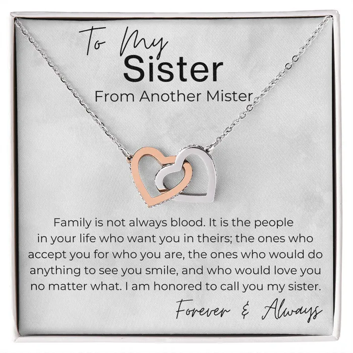 ShineOn Fulfillment To Me You Are a Sister Gift for My Sister From Another Mister Interlocking Heart Pendant Necklace Necklaces ShineOn Fulfillment To Me You Are a Sister Gift for My Sister From Another Mister Interlocking Heart Pendant Necklace Necklaces