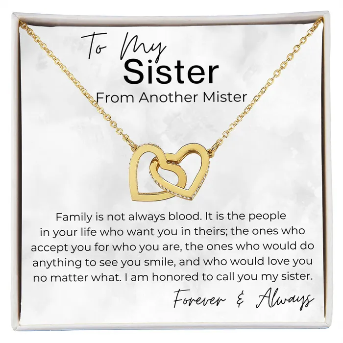 ShineOn Fulfillment To Me You Are a Sister Gift for My Sister From Another Mister Interlocking Heart Pendant Necklace Necklaces