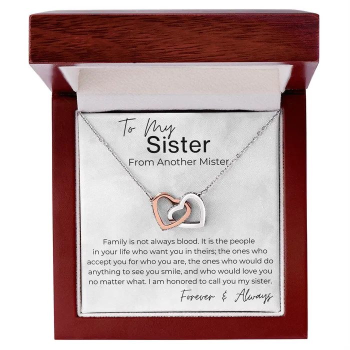 ShineOn Fulfillment To Me You Are a Sister Gift for My Sister From Another Mister Interlocking Heart Pendant Necklace Necklaces