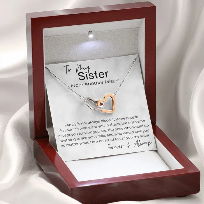 ShineOn Fulfillment To Me You Are a Sister Gift for My Sister From Another Mister Interlocking Heart Pendant Necklace Necklaces