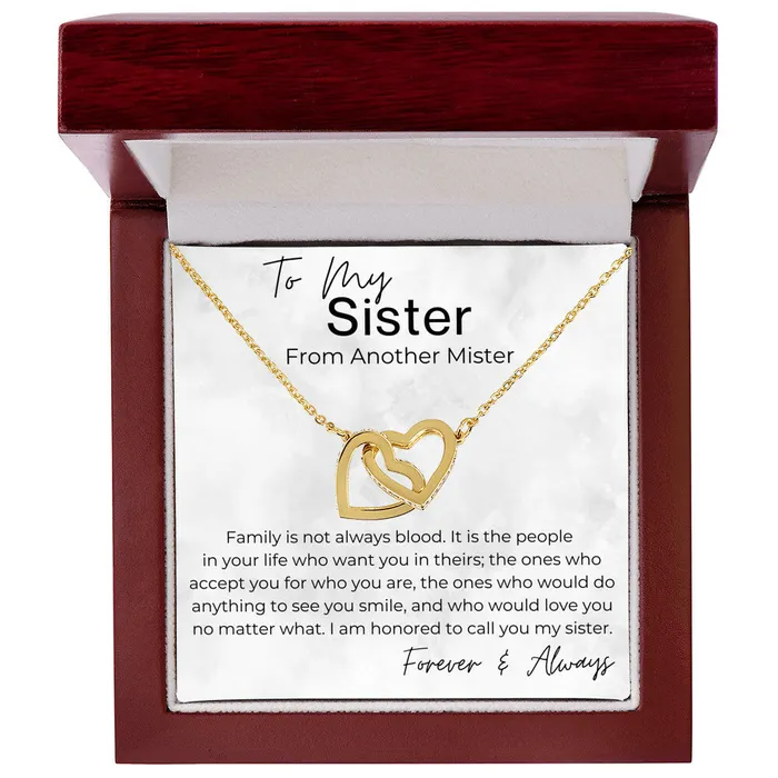 ShineOn Fulfillment To Me You Are a Sister Gift for My Sister From Another Mister Interlocking Heart Pendant Necklace Necklaces