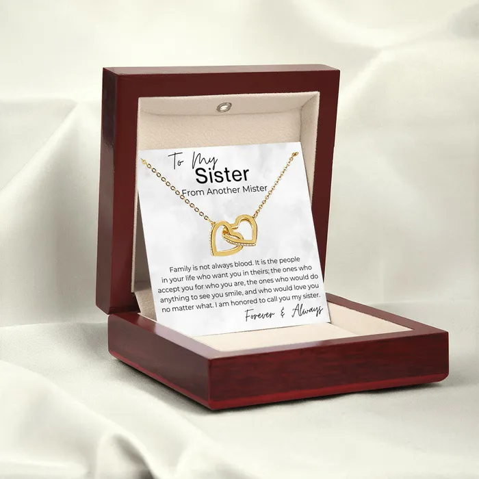 ShineOn Fulfillment To Me You Are a Sister Gift for My Sister From Another Mister Interlocking Heart Pendant Necklace Necklaces