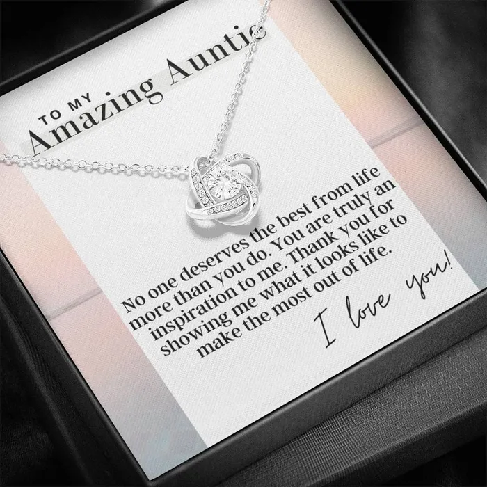 ShineOn Fulfillment To My Amazing Auntie Love Knot Pendant Necklace The Perfect Gift For Aunt Necklaces