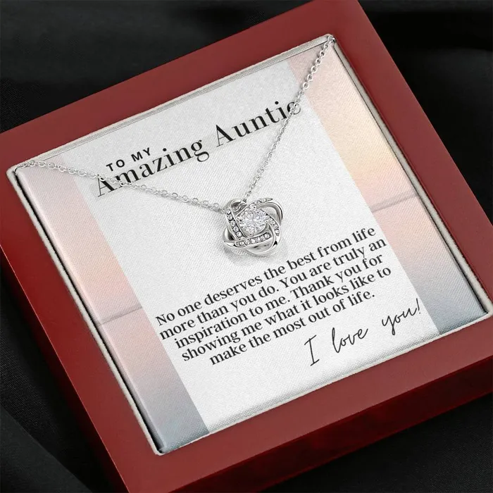 ShineOn Fulfillment To My Amazing Auntie Love Knot Pendant Necklace The Perfect Gift For Aunt Necklaces