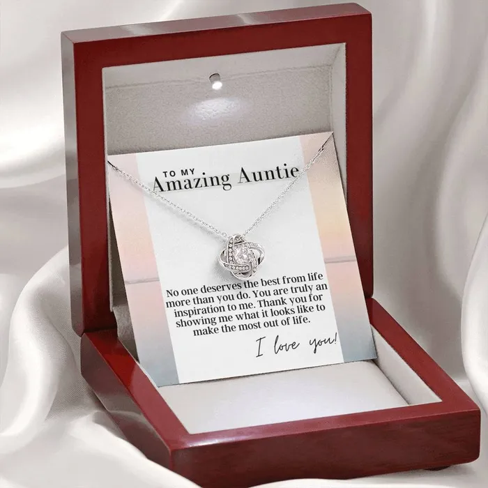 ShineOn Fulfillment To My Amazing Auntie Love Knot Pendant Necklace The Perfect Gift For Aunt Necklaces