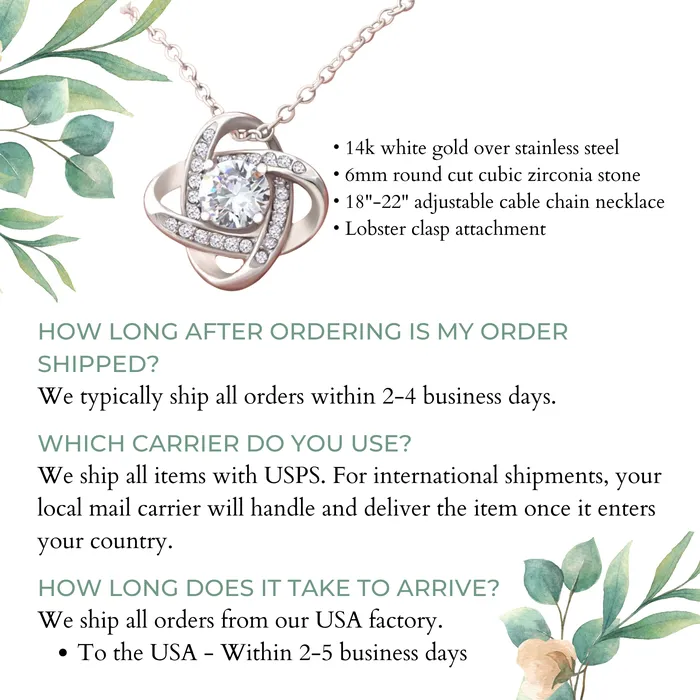 ShineOn Fulfillment To My Amazing Auntie Love Knot Pendant Necklace The Perfect Gift For Aunt Necklaces