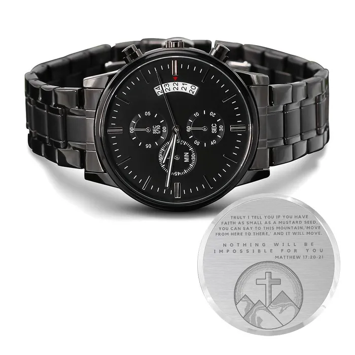 ShineOn Fulfillment Watches Christian Watch Faith Of A Mustard Seed Great Gift For Christmas Birthday Confirmation or A Baptism