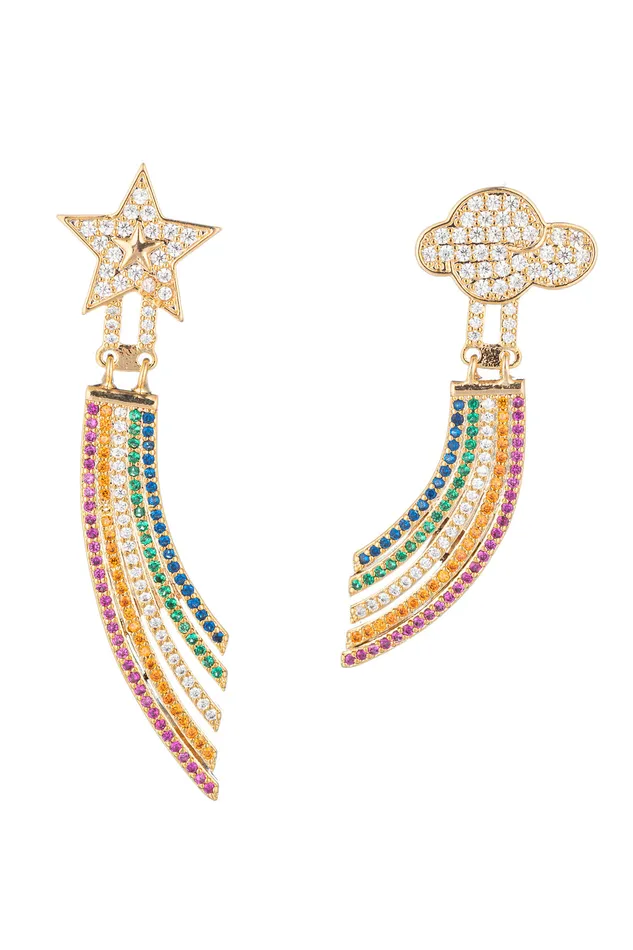 Star Cloud Rainbow Earrings Eye Candy LA Earrings