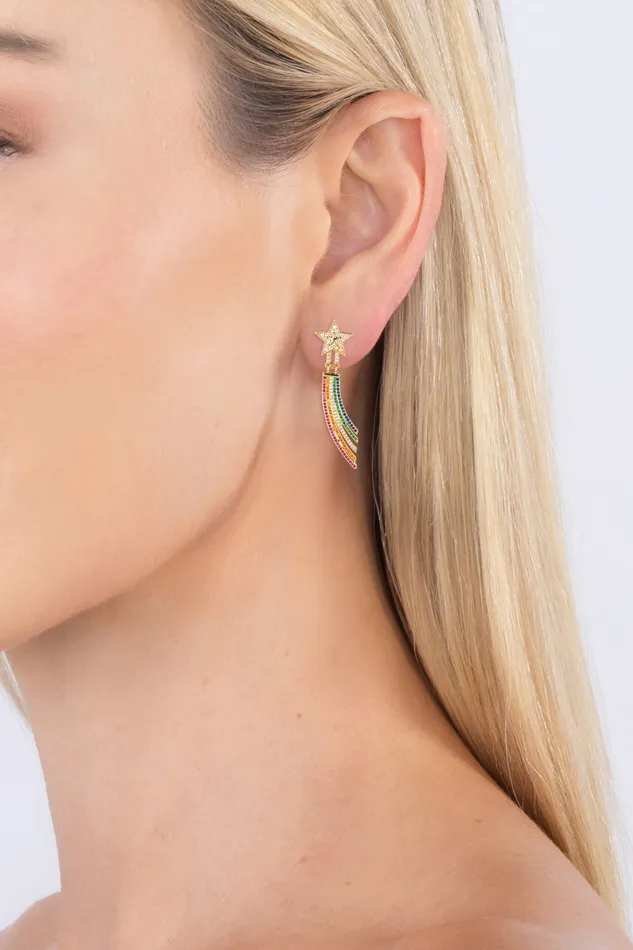 Star Cloud Rainbow Earrings Eye Candy LA Earrings