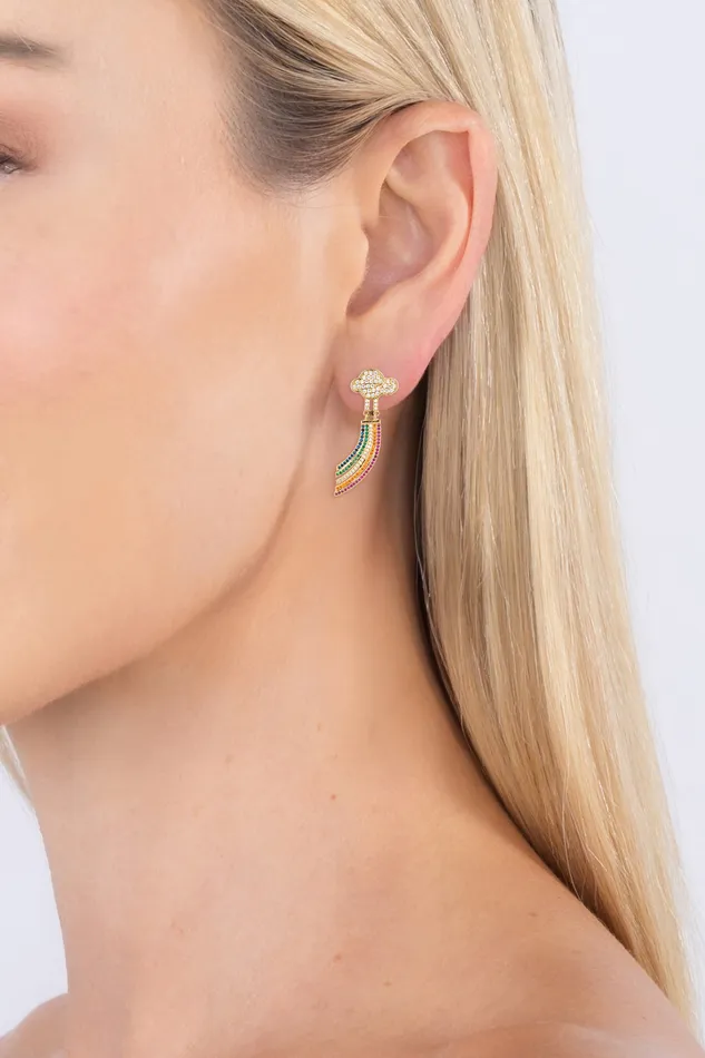 Star Cloud Rainbow Earrings Eye Candy LA Earrings