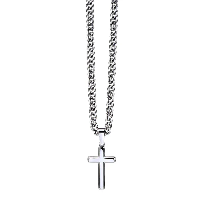 Stepped Up Dad Present Mens Chain with Engravable Cross Necklace Christian Jewelry For Dad For Fathers Day Christmas or His Birthday ShineOn Fulfillment Necklaces