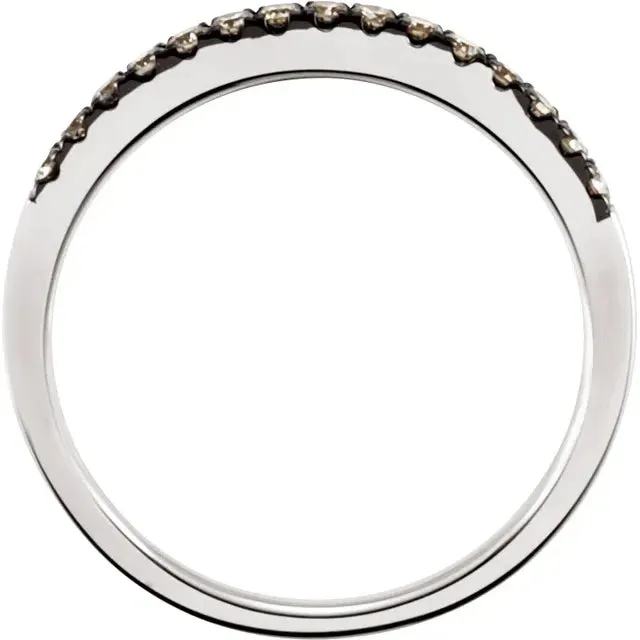 Storyteller by Vintage Magnality Rings Carmel Latte Natural Diamond Stacking Ring Solid 14K White Gold