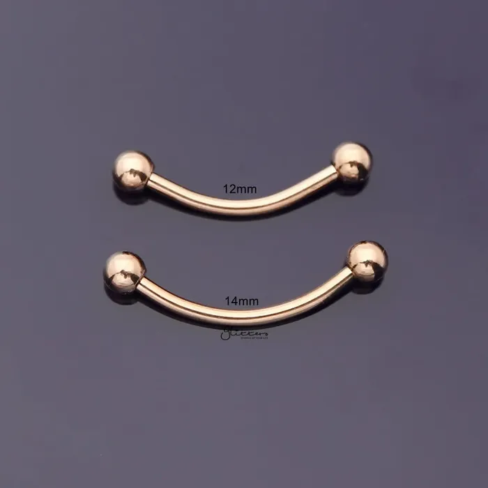 Surgical Steel Curved Barbell for Snake Eye Piercing and More Rose Gold Glitters Earrings