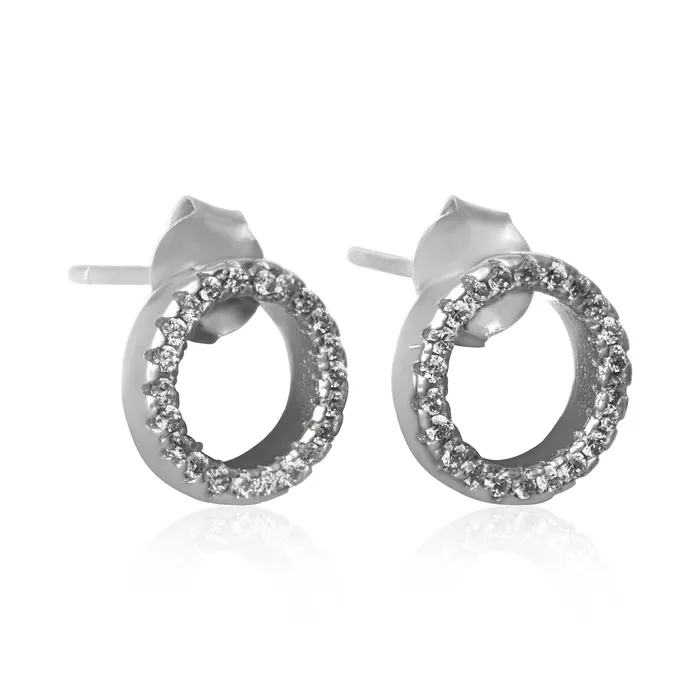 Teeda Earrings EZ7027 Endless Circle Cubic Zirconia Earrings