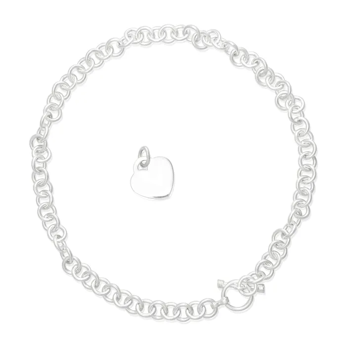 Teeda Necklaces N002 Med Round Link Charm Necklace