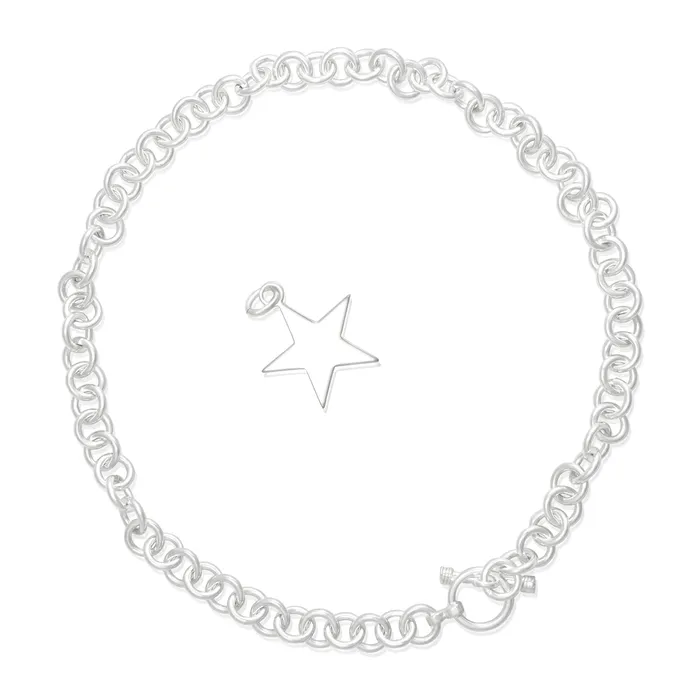 Teeda Necklaces N002 Med Round Link Charm Necklace