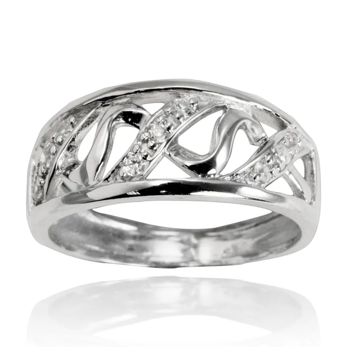 Teeda Rings RZ7061 Squiggle Wave CZ Ring
