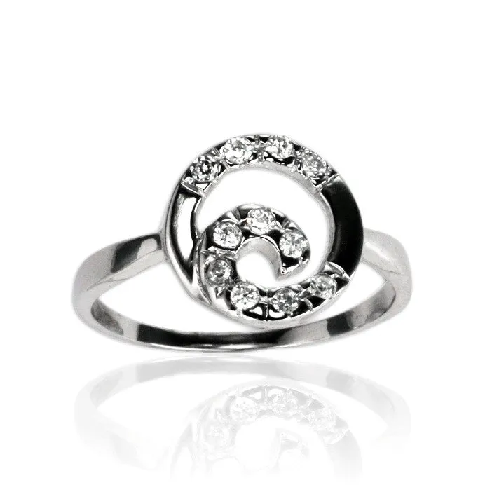Teeda RZ7116 Swirl CZ Ring Rings