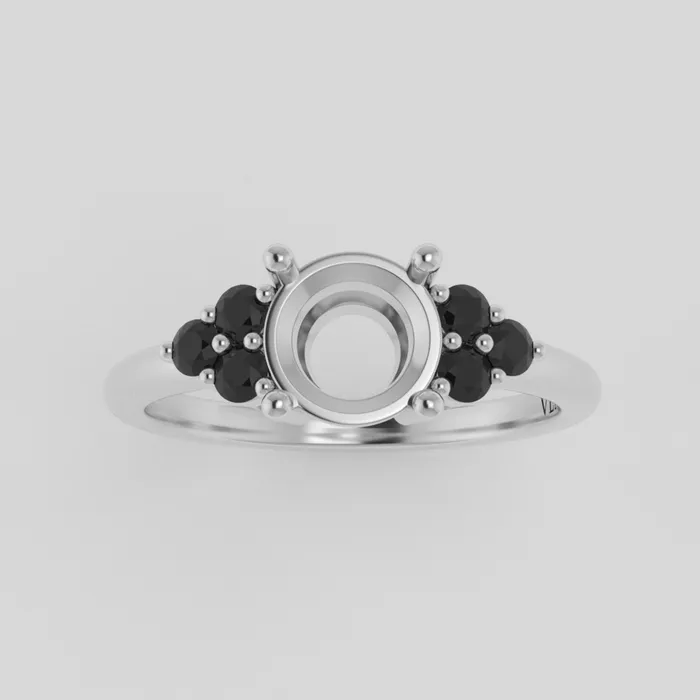 The Eclipse 14k White Size 85 Stone Moissanite Round 65mm Purple Ring Box Custom Engraving 0 VENVS Rings The Eclipse 14k White Size 85 Stone Moissanite Round 65mm Purple Ring Box Custom Engraving 0 VENVS Rings