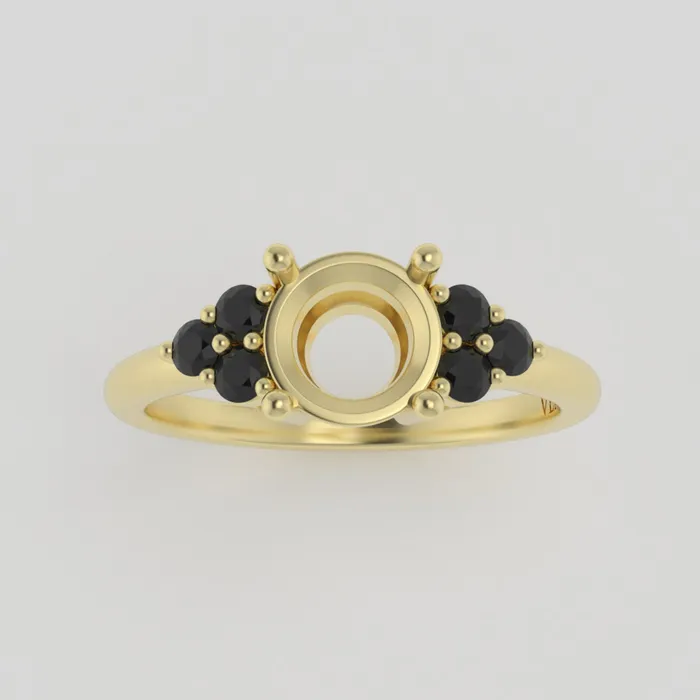 The Eclipse 14k Yellow Size 675 Stone SA78 Green Ring Box Custom Engraving 0 VENVS Rings The Eclipse 14k Yellow Size 675 Stone SA78 Green Ring Box Custom Engraving 0 VENVS Rings