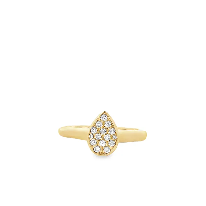 Thollot Custom Originals In Stock Only Thollot Custom Original 14K Yellow Gold 011ctw Pave Diamond Fashion Ring Rings