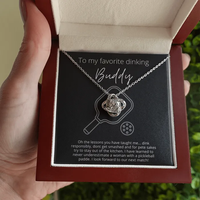 To Favorite Dinking Buddy Stay Out of the Kitchen Knot Pendant Necklace The Perfect Pickleball Gift ShineOn Fulfillment Necklaces