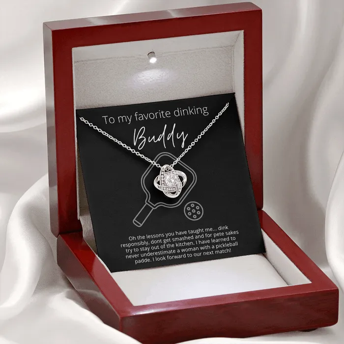 To Favorite Dinking Buddy Stay Out of the Kitchen Knot Pendant Necklace The Perfect Pickleball Gift ShineOn Fulfillment Necklaces