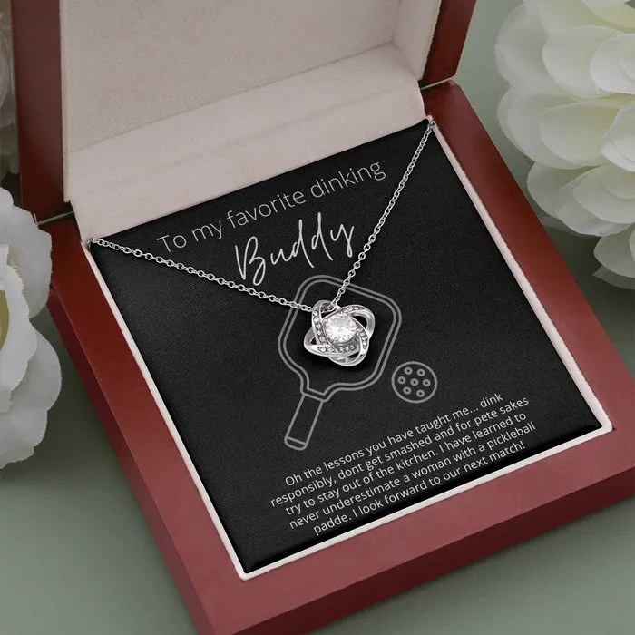 To Favorite Dinking Buddy Stay Out of the Kitchen Knot Pendant Necklace The Perfect Pickleball Gift ShineOn Fulfillment Necklaces