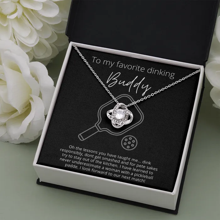 To Favorite Dinking Buddy Stay Out of the Kitchen Knot Pendant Necklace The Perfect Pickleball Gift ShineOn Fulfillment Necklaces
