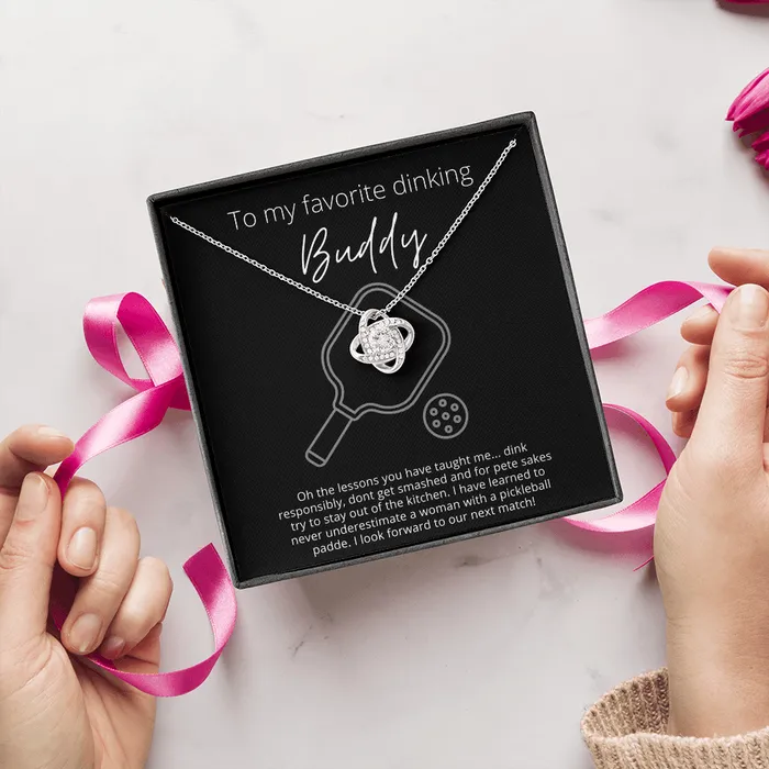 To Favorite Dinking Buddy Stay Out of the Kitchen Knot Pendant Necklace The Perfect Pickleball Gift ShineOn Fulfillment Necklaces