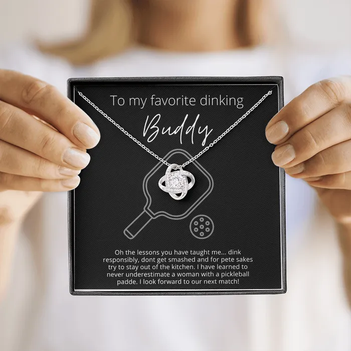 To Favorite Dinking Buddy Stay Out of the Kitchen Knot Pendant Necklace The Perfect Pickleball Gift ShineOn Fulfillment Necklaces