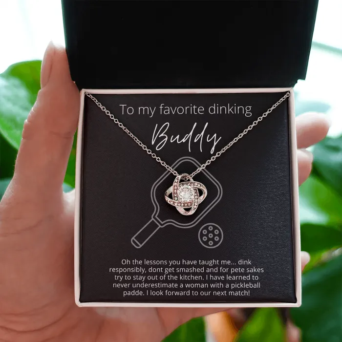 To Favorite Dinking Buddy Stay Out of the Kitchen Knot Pendant Necklace The Perfect Pickleball Gift ShineOn Fulfillment Necklaces