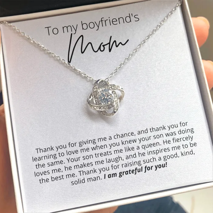 To My Boyfriends Mom Thank You for Raising a Solid Man Knot Pendant Necklace For Your Boyfriends Mom ShineOn Fulfillment Necklaces To My Boyfriends Mom Thank You for Raising a Solid Man Knot Pendant Necklace For Your Boyfriends Mom ShineOn Fulfillment Necklaces