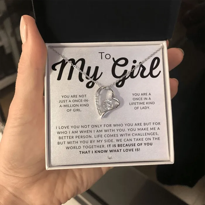 To My Girl Thinking of You Sentimental and Romantic Gift for Her Christmas Valentines Birthday or Anniversary Gifts ShineOn Fulfillment Necklaces