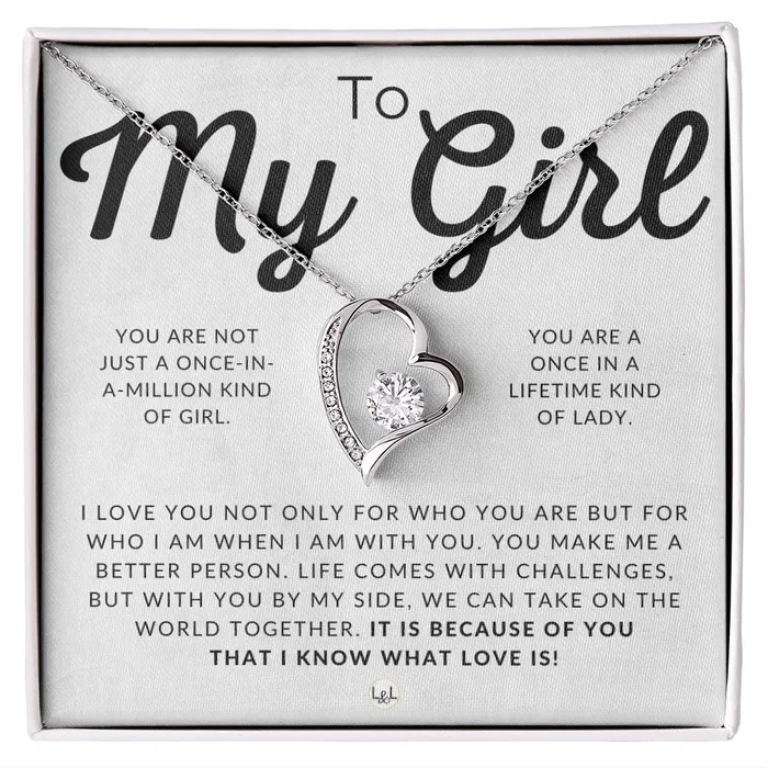 To My Girl Thinking of You Sentimental and Romantic Gift for Her Christmas Valentines Birthday or Anniversary Gifts ShineOn Fulfillment Necklaces
