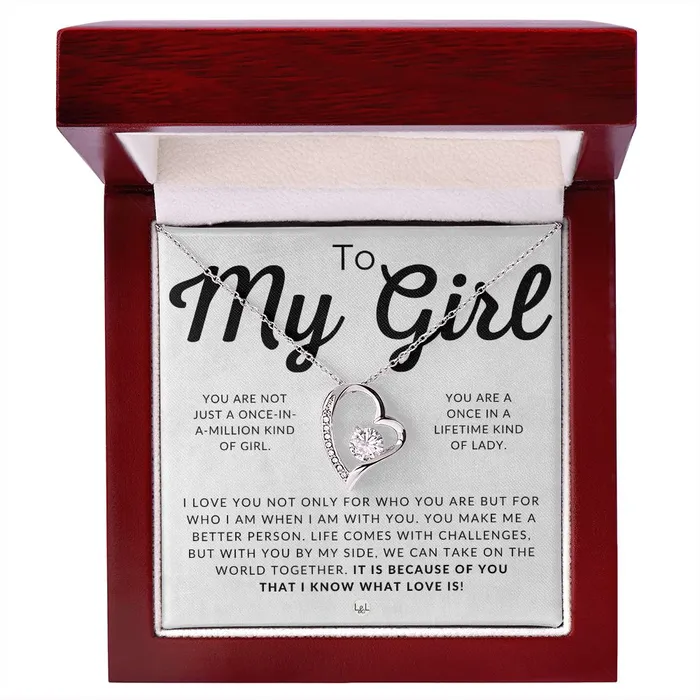 To My Girl Thinking of You Sentimental and Romantic Gift for Her Christmas Valentines Birthday or Anniversary Gifts ShineOn Fulfillment Necklaces