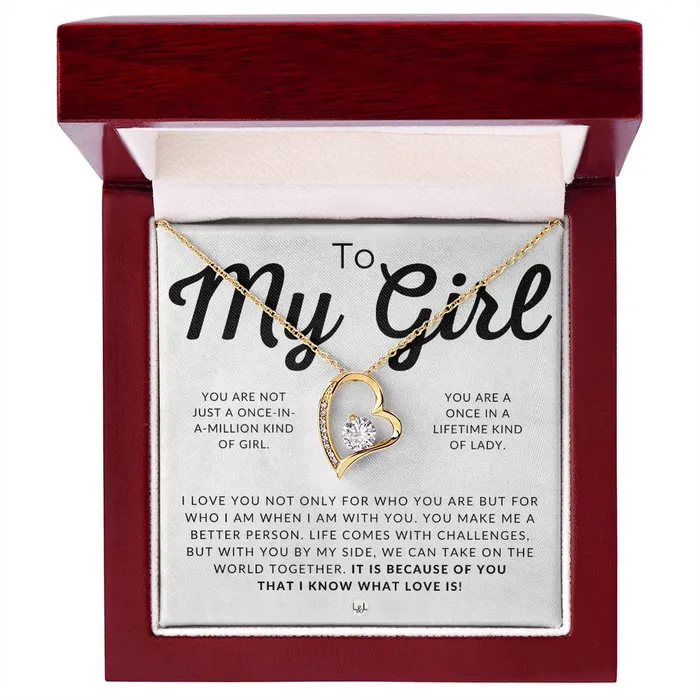 To My Girl Thinking of You Sentimental and Romantic Gift for Her Christmas Valentines Birthday or Anniversary Gifts ShineOn Fulfillment Necklaces